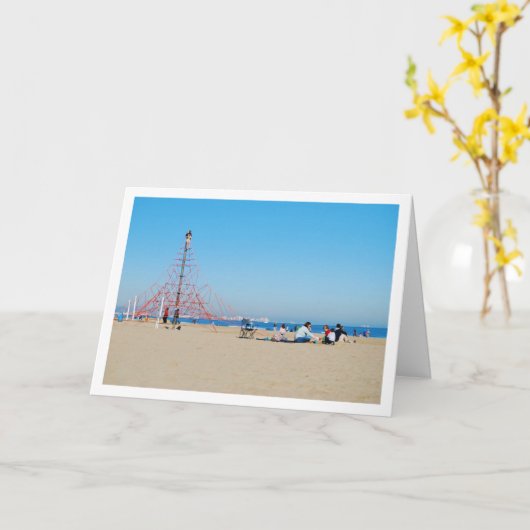 Park op Malvarossa Beach, Valencia, Spanje Kaart (Gele Bloem)