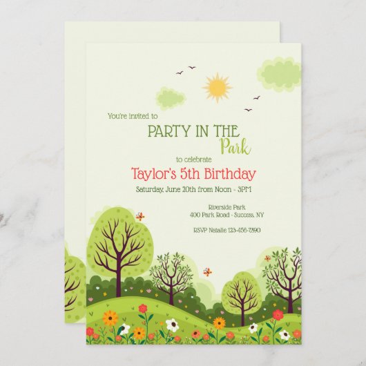 Park Party Kaart (Voorkant / Achterkant)