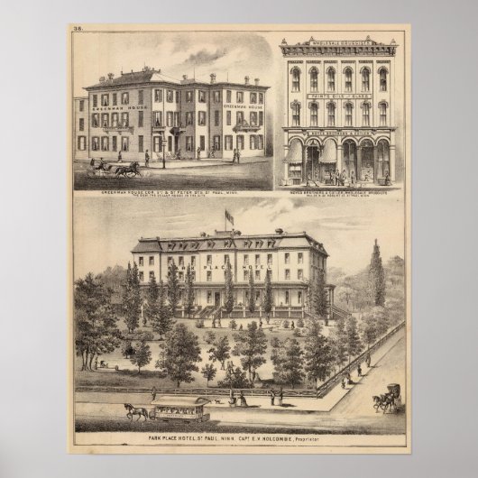 Park Place Hotel, Greenman House, Minnesota Poster (Voorkant)