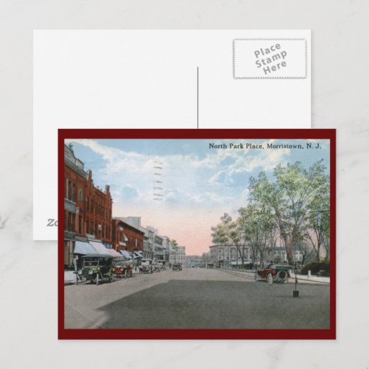 Park Place, Morristown NJ 1915  Briefkaart (Voorkant / Achterkant)