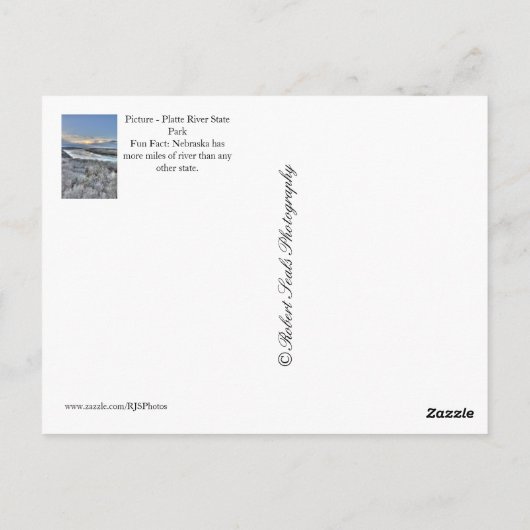 Park Platte River State, Nebraska Briefkaart (Achterkant)