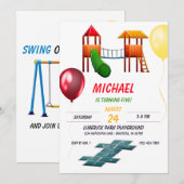 Park Playground Fun Kids Birthday Kaart (Voorkant / Achterkant)