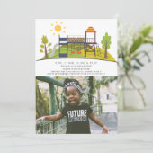 Park Playground Photo Kids Birthday Kaart (Staand voorkant)