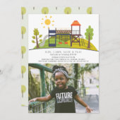 Park Playground Photo Kids Birthday Kaart (Voorkant / Achterkant)