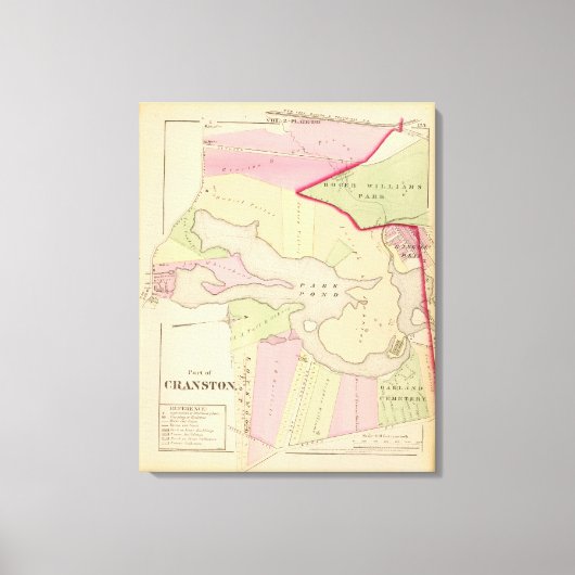 Park Pond Roger Williams Park Atlas Map Canvas Afdruk (Voorkant)