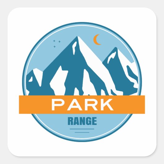 Park Range Colorado sterren maan Vierkante Sticker (Voorkant)