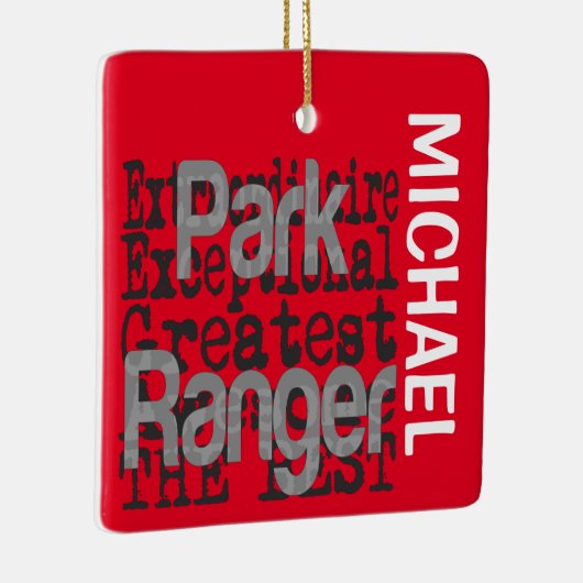 Park Ranger Extraordinaire CUSTOM Keramisch Ornament (Rechts)