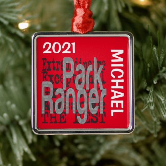 Park Ranger Extraordinaire CUSTOM Metalen Ornament (Boom)