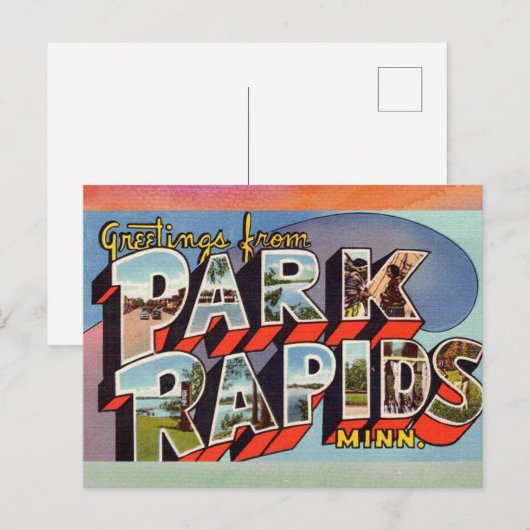 Park Rapids Minnesota Vintage Briefkaart (Voorkant / Achterkant)