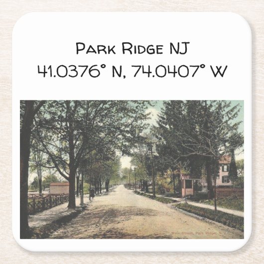 Park Ridge NJ Map Coordinates 1910  stijl Kartonnen Onderzetters (Voorkant)