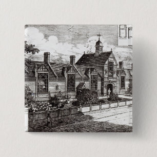 Park Road, Hampstead uit 'The Building News' Vierkante Button 5,1 Cm