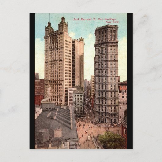 Park Row, St. Paul Buildings NYC c1915  Briefkaart (Voorkant)