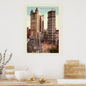 Park Row, St. Paul Buildings NYC c1915 Pos Poster (Keuken)