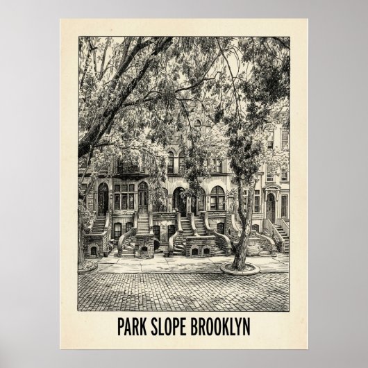 Park Slope Brooklyn New York Poster (Voorkant)