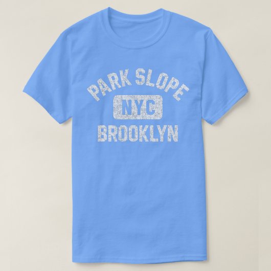 Park Slope Brooklyn NYC Gym Style Disted White T-shirt (Design voorkant)