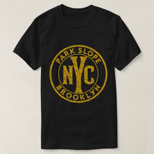 Park Slope Brooklyn  Sign Distress Amber T-shirt (Design voorkant)