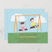 Park Speeltuin Kids Verjaardagsfeest Uitnodigingen (Voorkant / Achterkant)