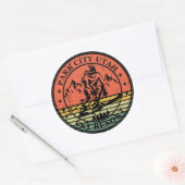 Park stad Utah skigebied vintage Ronde Sticker (Envelop)