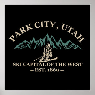 Park stad Utah skigebieden Poster