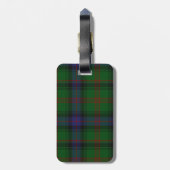 Park tartan green blue plaid bagagelabel (Achterkant verticaal)