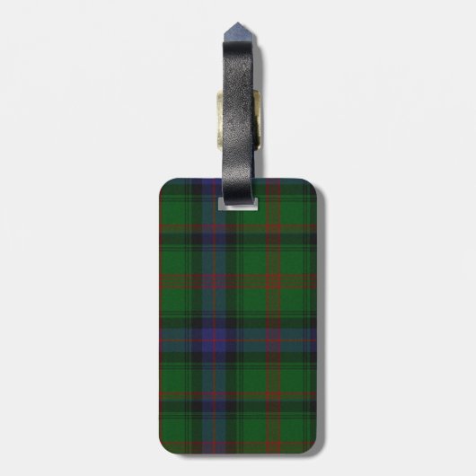 Park tartan green blue plaid bagagelabel (Achterkant verticaal)