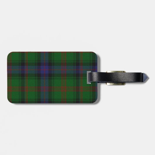 Park tartan green blue plaid bagagelabel (Achterkant horizontaal)