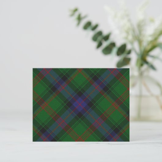 Park tartan green blue plaid briefkaart (Staand voorkant)