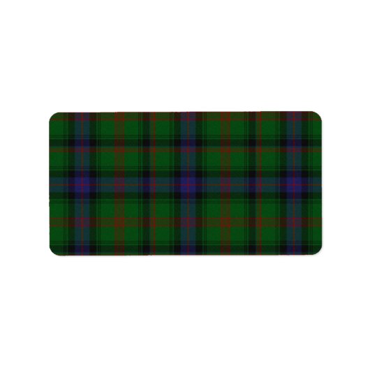 Park tartan green blue plaid etiket (Voorkant)