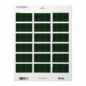 Park tartan green blue plaid etiket (Full Sheet)