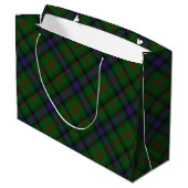 Park tartan green blue plaid groot cadeauzakje (Achterkant Gekanteld)