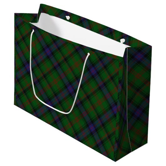 Park tartan green blue plaid groot cadeauzakje (Voorkant Gekanteld)
