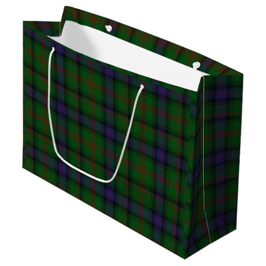 Park tartan green blue plaid large cadeautasje (Voorkant Gekanteld)