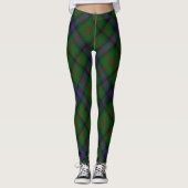 Park tartan green blue plaid leggings (Voorkant)