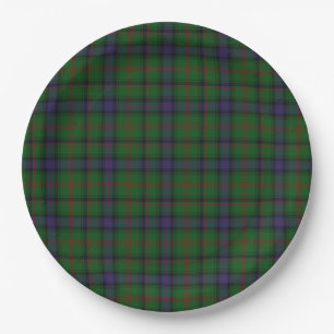 Park tartan green blue plaid papieren bordje