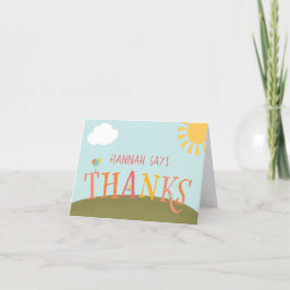 Park Verjaardagsfeestje Dank je kaart - Meisje