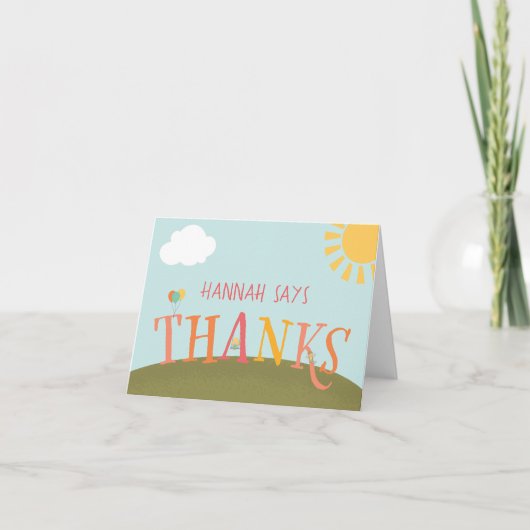 Park Verjaardagsfeestje Dank je kaart - Meisje (Voorkant)