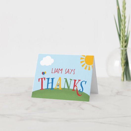 Park Verjaardagsfeestje Dank u | Speeltuinfeest Bedankkaart (Voorkant)