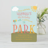 Park Verjaardagsfeestuitnodiging | Speeltuinfeest Kaart (Staand voorkant)