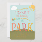 Park Verjaardagsfeestuitnodiging | Speeltuinfeest Kaart (Voorkant)