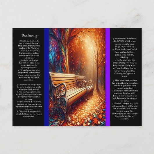 Parkbank met psalmen Chapter 91 Briefkaart (Voorkant)