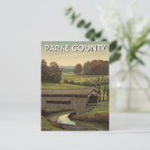 Parked County Indiana Covered Bridge Briefkaart (Staand voorkant)