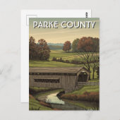 Parked County Indiana Covered Bridge Briefkaart (Voorkant / Achterkant)