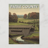 Parked County Indiana Covered Bridge Briefkaart (Voorkant)