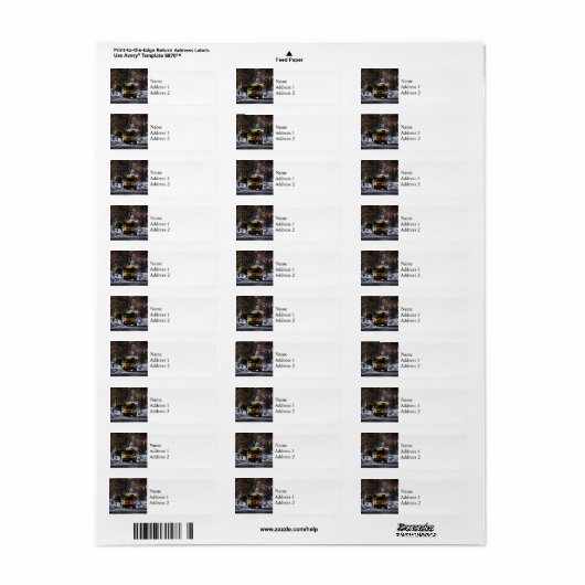 Parked School Bus in Winter Etiket (Full Sheet)