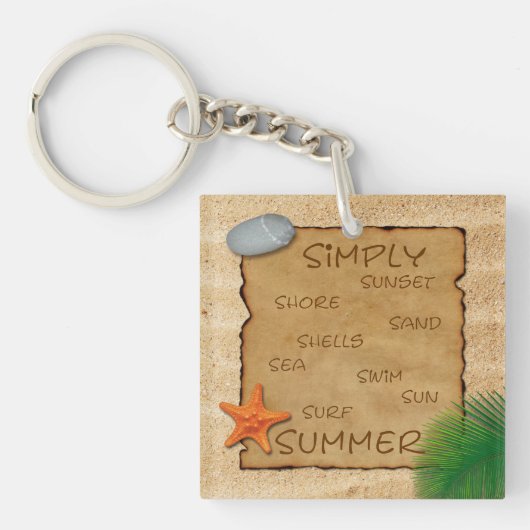 Parkeer op zand Achtergrond - Sleutelhanger (Voorkant)