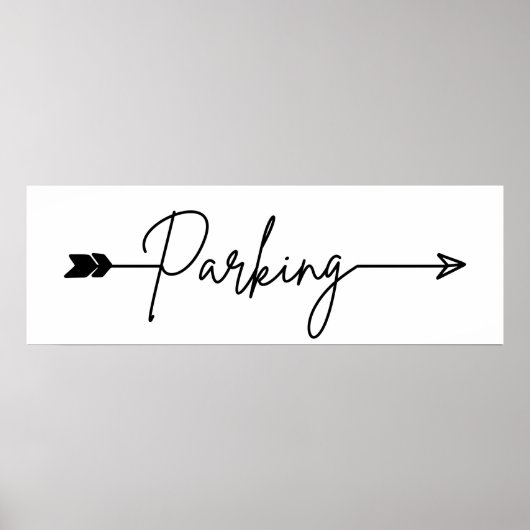 Parkeer richting bord links, feest pijl Poster (Voorkant)
