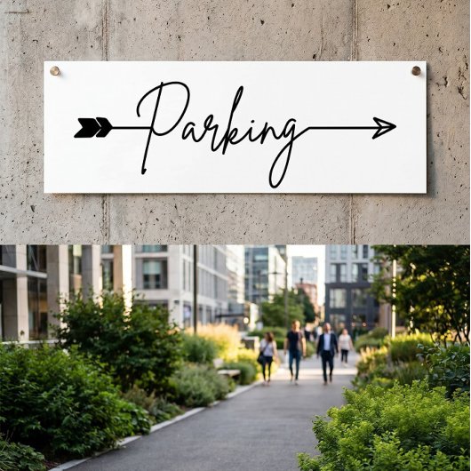 Parkeer richting bord links, feest pijl Poster
