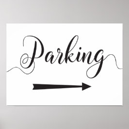 Parkeer Richtingsbord Rechter Pijl voor Bruiloften Poster
