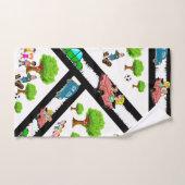 Parkeerbomen met Kinder honden in de troetelkast Bad Handdoek (Handdoek)