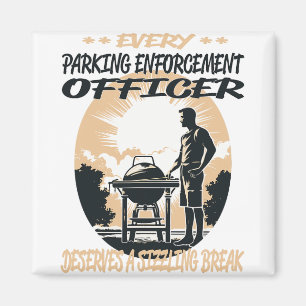 Parkeerhandhaver Grappig BBQ Chef of meisje Magneet